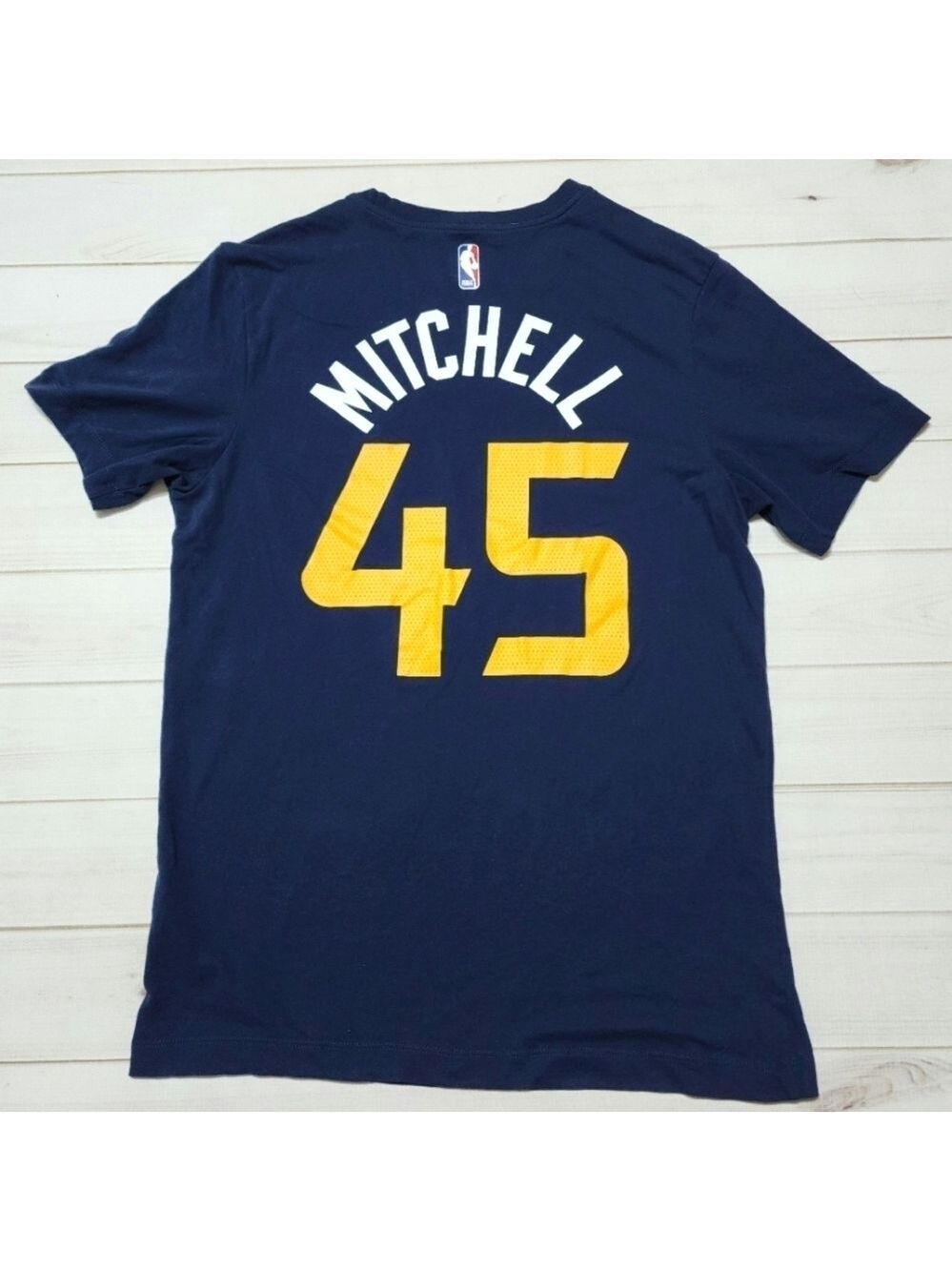 Utah Jazz Donovan Mitchell Nike Navy Player Name & Number Tee Medium -New - Picture 2 of 5